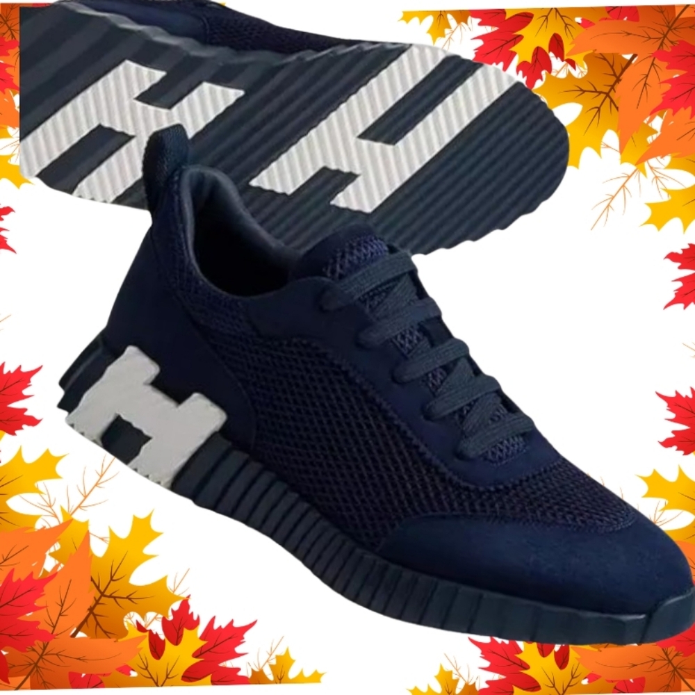 %50 Off Hermes Bouncing Sneaker 14556 Navy Blue